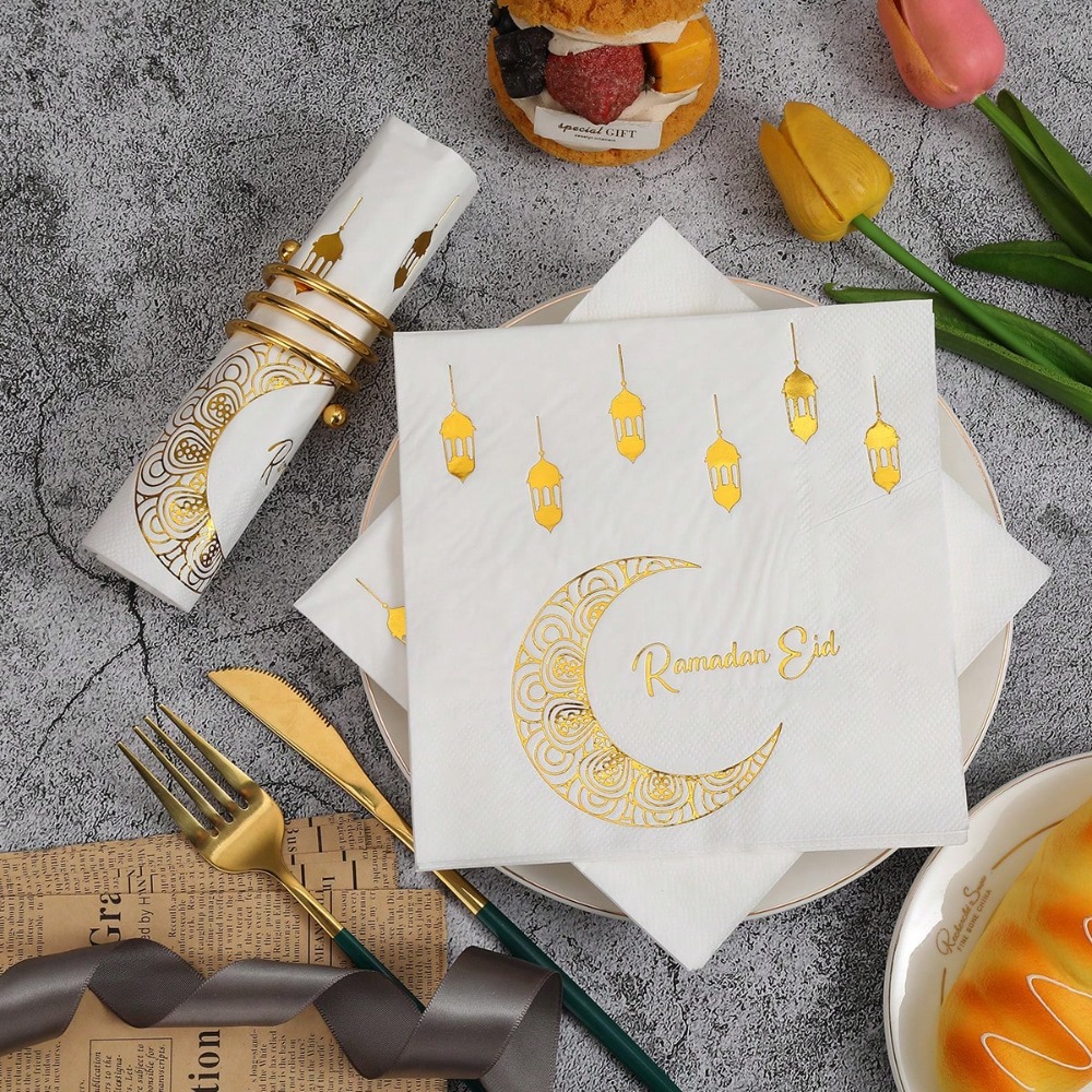 Party Supplies - 20Pcs Ramadan Themed Disposable 2-Ply Napkins,