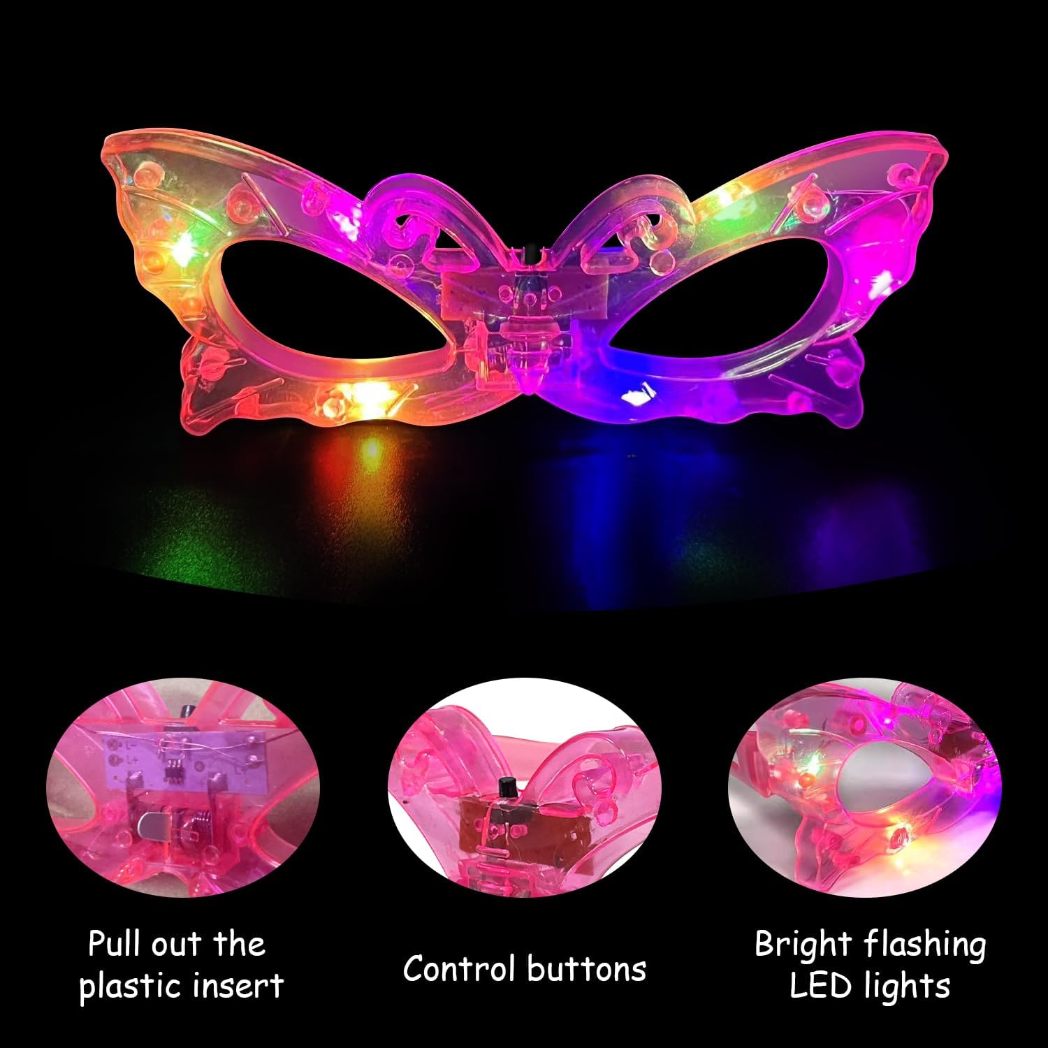 12pcs LED Light Up Glasses Glo - Glow In The Dark Party Glasses ulasan dan harga
