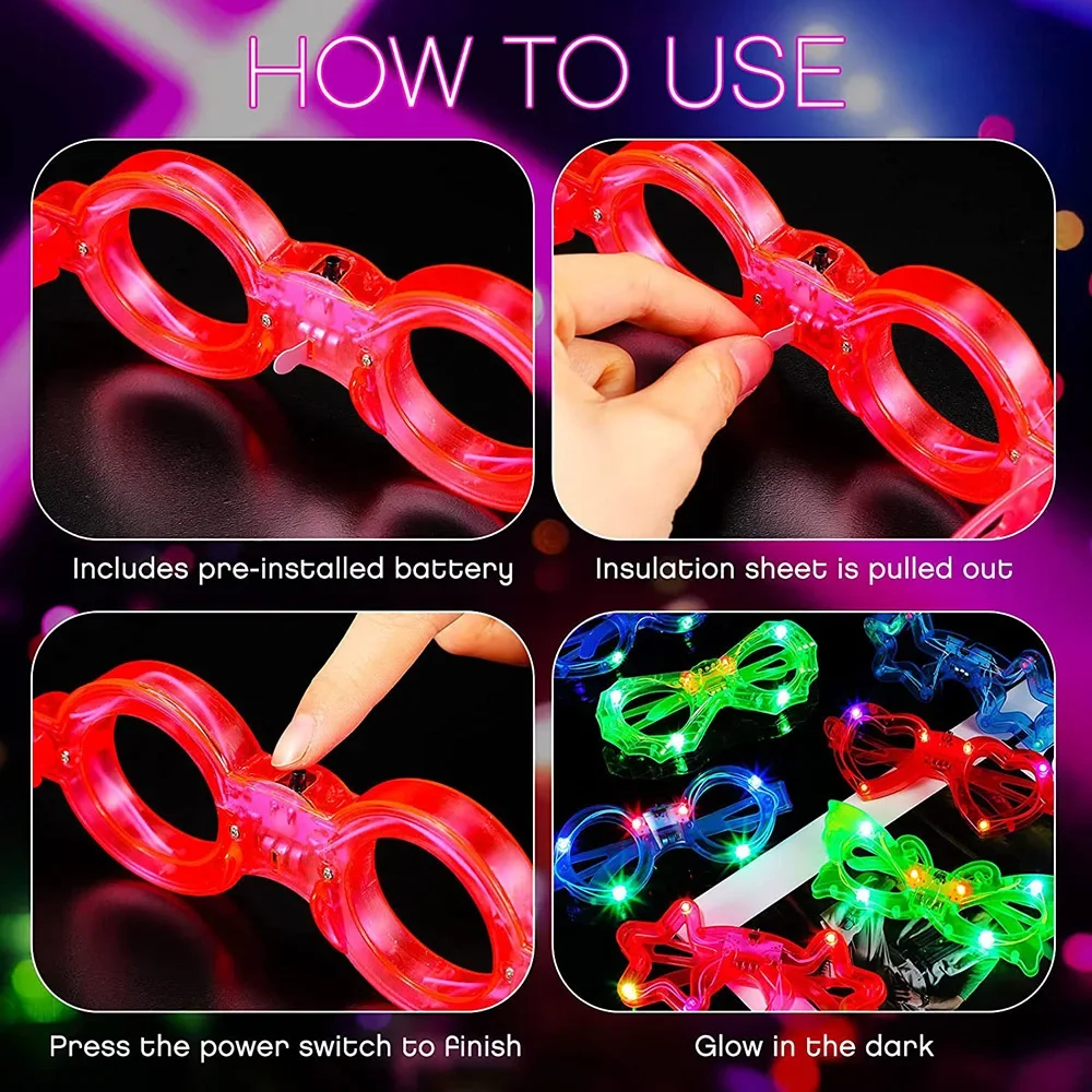 LED Glasse Neon Glow In The Da - Glow In The Dark Party Glasses ulasan dan harga