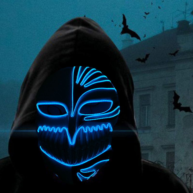 Glowing Cosplay Anime Mask Car - Led Purge Mask Halloween ulasan dan harga