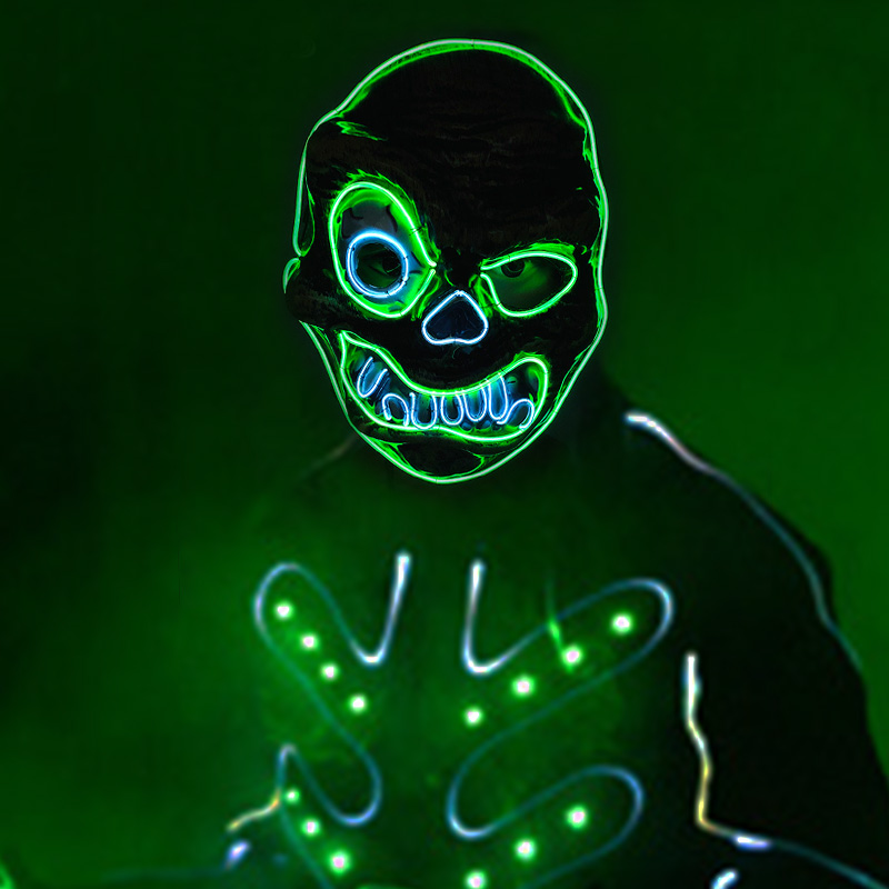 Glowing Cosplay Anime Mask Car - Led Purge Mask Halloween ulasan dan harga