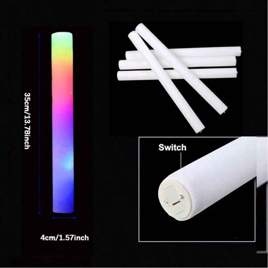 105 PCS Foam Glow Sticks Bulk  - Flashing Led Foam Sticks Party ulasan dan harga
