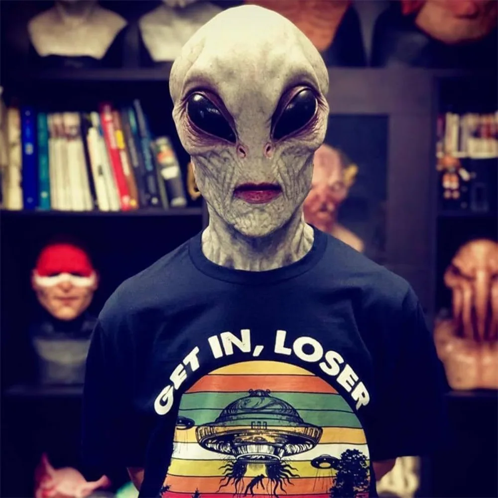 Hot Sale Halloween Costume Ali - Latex Alien Mask Realistic ulasan dan harga