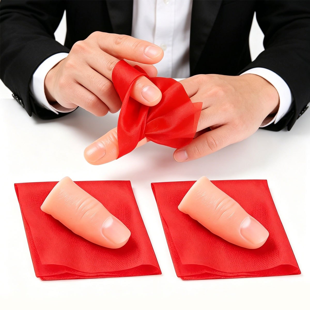 3Sets Scarf-Vanish Thumb Tip M - Thumb Tip Magic Trick Set ulasan dan harga