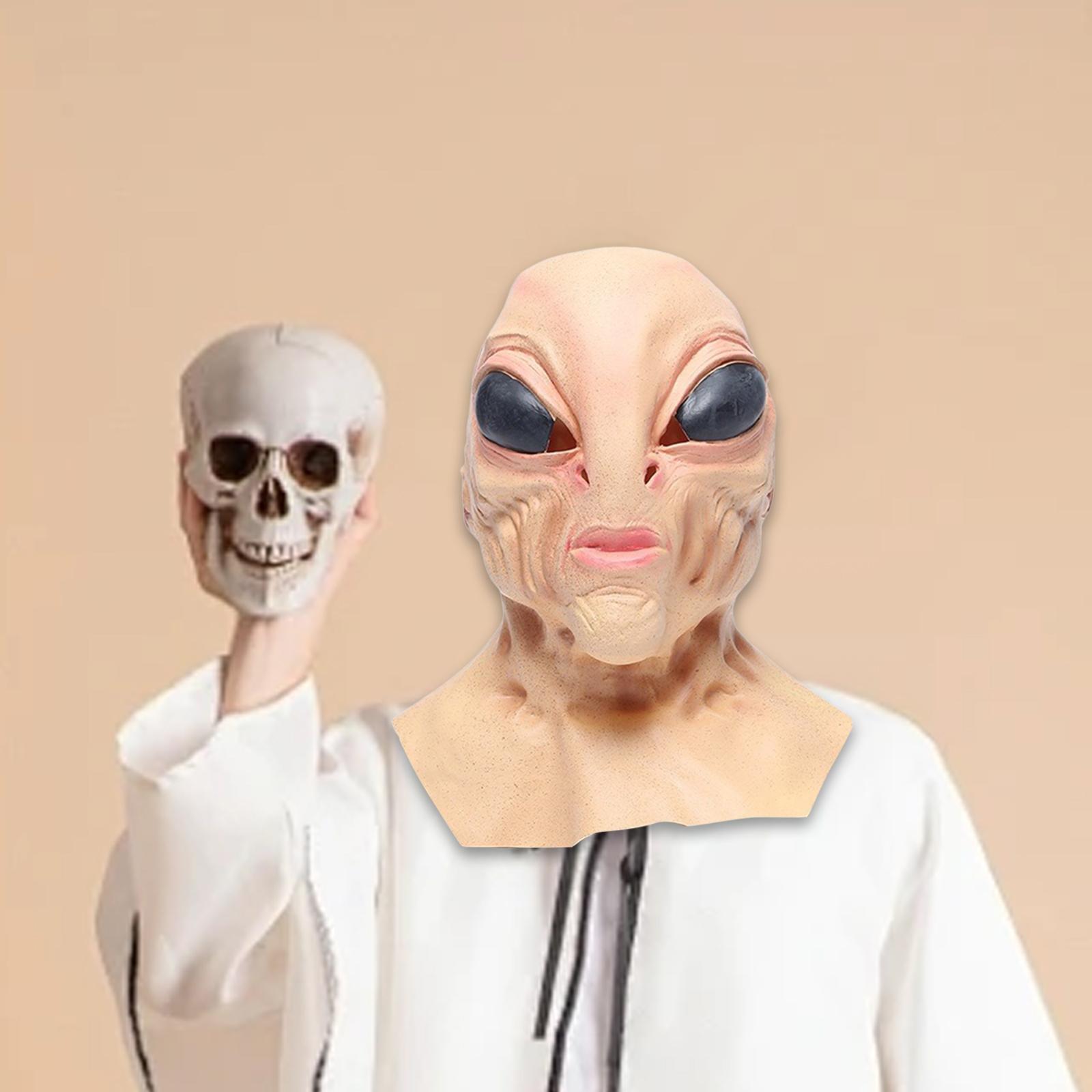 Latex Alien Mask Full Head Cov - Latex Alien Mask Realistic ulasan dan harga
