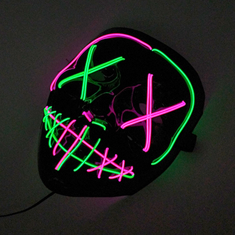 Wireless Fluoresce Mixed Color - Led Purge Mask Halloween ulasan dan harga